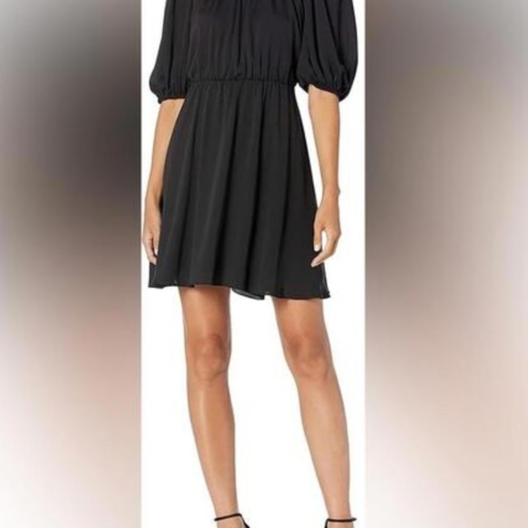AMANDA UPRICHARD CLASSIC LIYTLE Black dress with Puff Sleeves NWT SIZE 8P - Picture 1 of 10